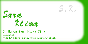 sara klima business card