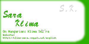 sara klima business card